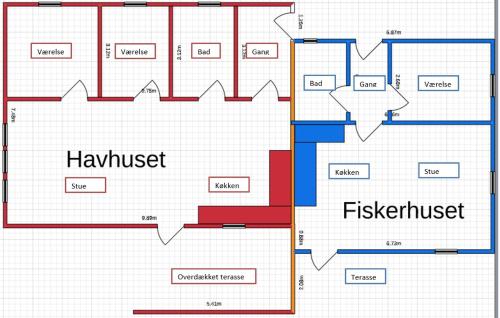 Havhuset I Øster Hurup - i byen, ved strandenの見取り図または間取り図