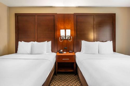 two beds sitting next to each other in a hotel room at Comfort Inn Fairfield Napa Valley Area in Cordelia