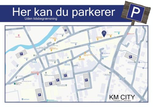 um mapa da cidade de Kaan du parlez em Stylish Room 4 In Sby With Free Parking em Sæby
