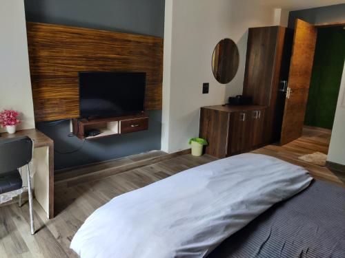 TV a/nebo společenská místnost v ubytování A7 Resorts 3 BHK Luxury Villa Pool Snooker Waterfall Bonfire River