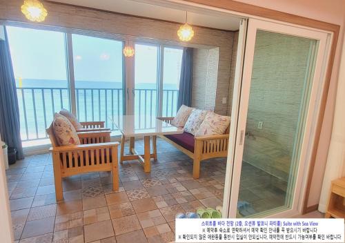 Balkón nebo terasa v ubytování Seaside Pension