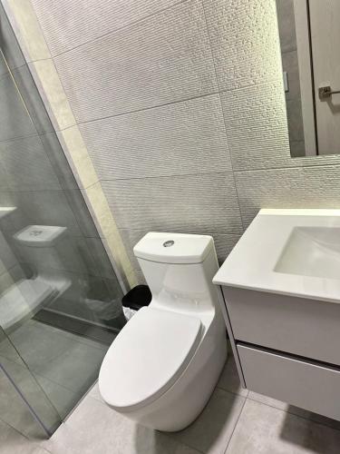 Koupelna v ubytování Suite de Lujo Piscina Hidromasaje