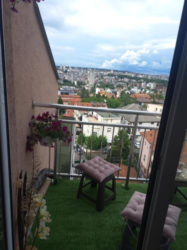 Balkón nebo terasa v ubytování Lux Apartman 7