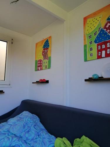 Postel nebo postele na pokoji v ubytování Hvil og sov Filskov