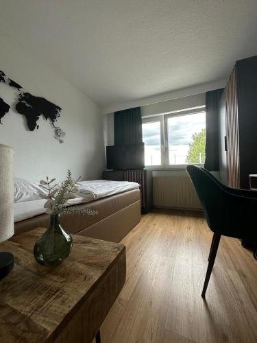 Postel nebo postele na pokoji v ubytování Dillinger Hof