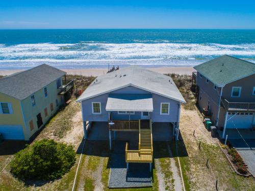 an aerial view of a house on the beach at Pelican Perch in Surf City