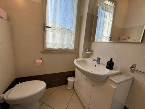 a small bathroom with a toilet and a sink at La casa di Glenda ospedale in Terni