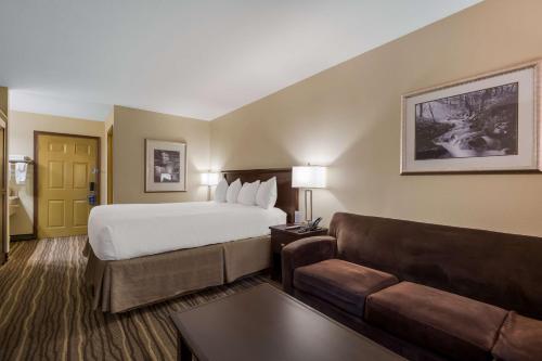 um quarto de hotel com uma cama e um sofá em Best Western Cottage Grove Inn em Cottage Grove