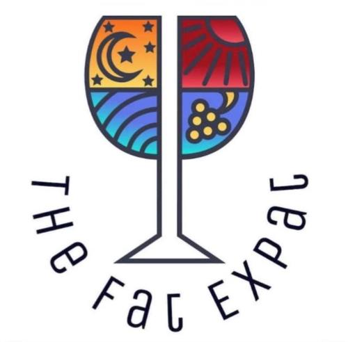 a drawing of a glass of wine with the words far left at The Muscadel in Paarl