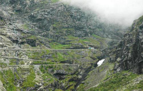 a road on the side of a mountain at 3 Bedroom Nice Home In Valldal in Valldal