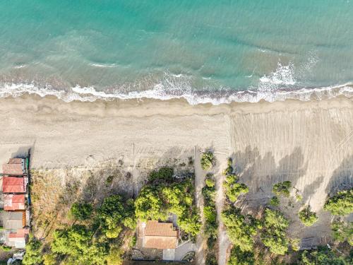 an overhead view of the beach and ocean at Villa Moscariello - Beach & Sea in Ascea