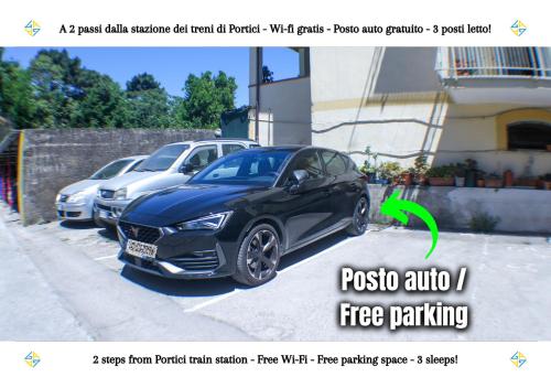 a flyer for a used car dealership with two cars parked at PORTICI - Casa con Posto Auto Gratuito e Wi-Fi a 2 passi dalla Circumvesuviana e a 10 minuti dal mare in Portici