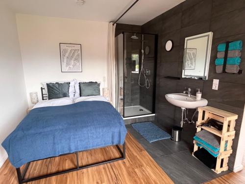 Ένα ή περισσότερα κρεβάτια σε δωμάτιο στο Apartement Hintere Schöne