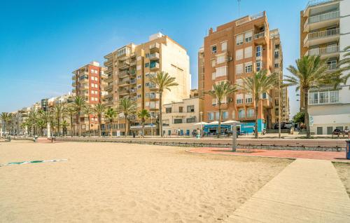En strand i nærheden af lejligheden
