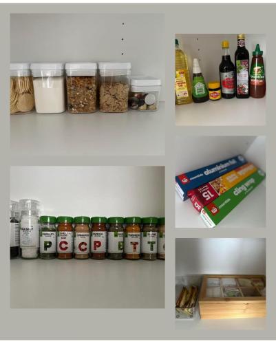 a refrigerator filled with lots of different types of food at Tranquil 2-bedroom retreat in Lake Albert