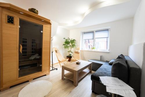 Ruang duduk di Luxe Apartments