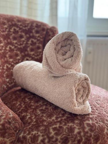 a towel sitting on top of a chair at Rheinblick-Oase Oppenheim in Oppenheim
