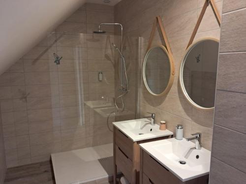 Koupelna v ubytování Auberge du Molveau