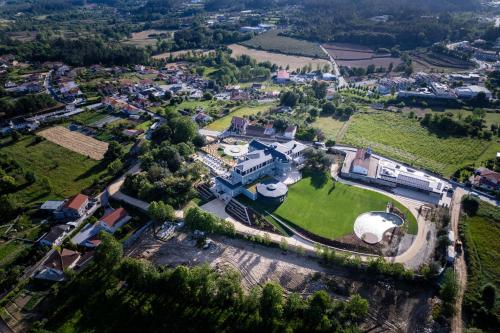 an aerial view of a park with a building at Maison Albar - Amoure in Braga