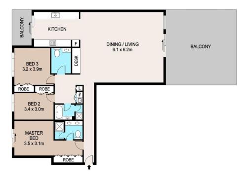 Планировка Aqua Vista 3 Bedroom luxury