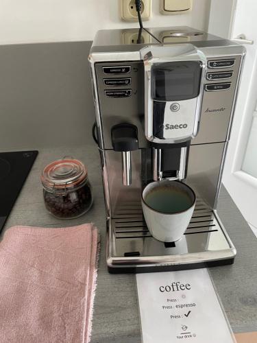 a coffee maker sitting on top of a counter at Apartment Varnsdorf Nr.1 in Varnsdorf