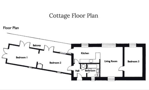 a floor plan of a cottage floor plan at Hillway Lodge, Withypool in Withypool