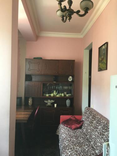 a living room with a couch and a table at Apartment Urushadze in Batumi