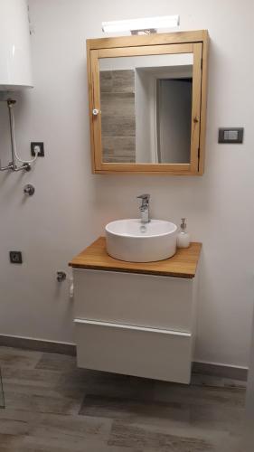 a bathroom with a sink and a mirror at Dora Bella Isola in Izola