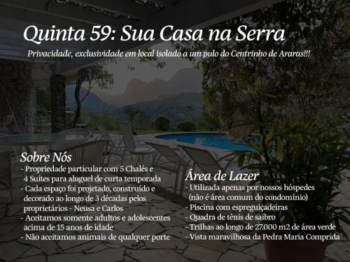 a flyer for a villa in siva casa ma serra at Quinta 59 - Sua Casa na Serra in Petrópolis