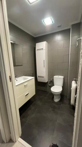 a bathroom with a toilet and a sink at Apartamento acogedor in Rentería