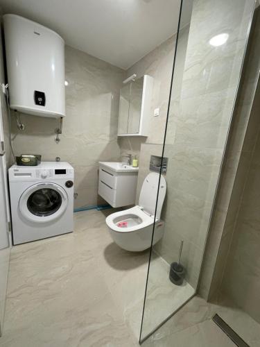 Koupelna v ubytování Nikoleta Apartman