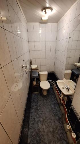 a bathroom with a toilet and a sink at Apartments Londa in Jūrmala