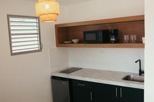 Kuchyň nebo kuchyňský kout v ubytování Villas Boqueyé