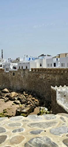 a group of white buildings in the background at Grande demeure de charme in Asilah