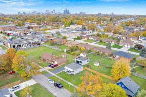 an aerial view of a residential neighborhood with a park at Basement Apartment in south Windsor in Windsor