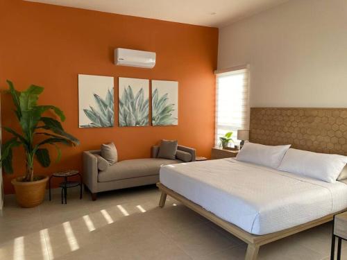 Χώρος καθιστικού στο Hermosa Casa de 3 pisos en Condominio de lujo Playa del Carmen