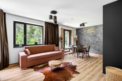 Χώρος καθιστικού στο Apartmán Herlíkovice 303