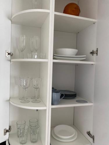 Η κουζίνα ή μικρή κουζίνα στο Quiet apartments