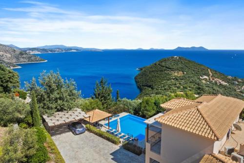 an image of a villa with a view of the ocean at Villa Columba - Luxury Private Villa in Modern Residence in Sivota