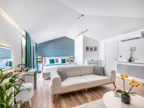 Χώρος καθιστικού στο Hillora Hotel Buyukada
