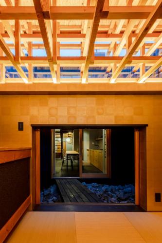 a view from inside a building with a large window at CONTEXTED-Sora SORA - Vacation STAY 78119v in Osaka