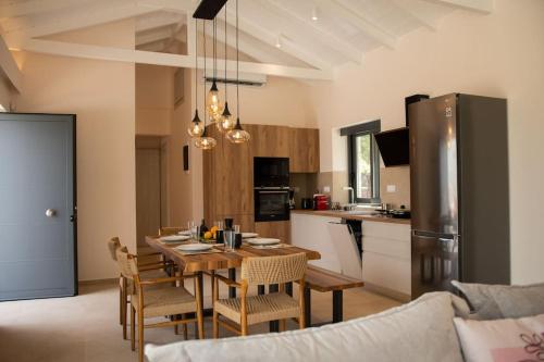 Kuchyň nebo kuchyňský kout v ubytování Mani Senses Luxury Villa
