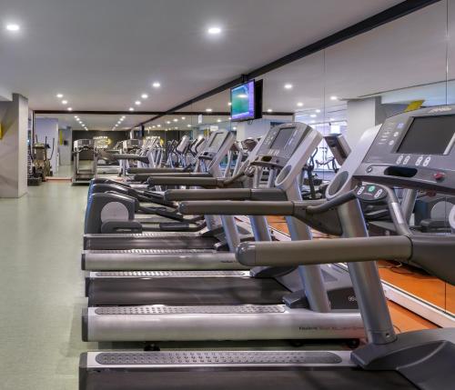 a row of cardio machines in a gym at Kaya İstanbul Fair & Convention in Istanbul