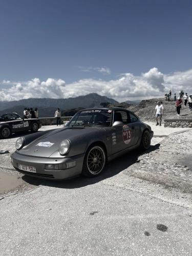 a silver car parked on the side of a road at Mpoufidis Rock House Meteora in Kalabaka