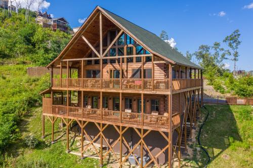 an overhead view of a house with a deck at A Plus Amazing Views by Eden Crest in Gatlinburg