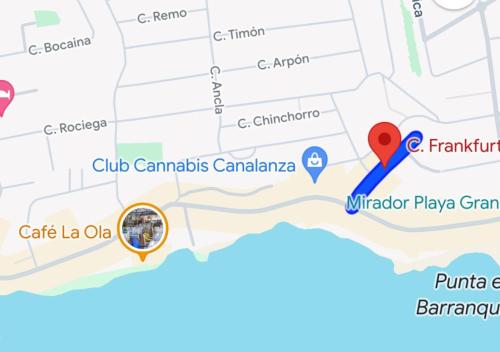 a map of canada with a marker at Casa Dorada Puerto del Carmen in Puerto del Carmen