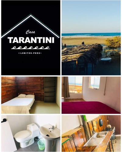 a collage of photos of a hotel room with the words tamarin beach at Casa Tarantini in Lobitos