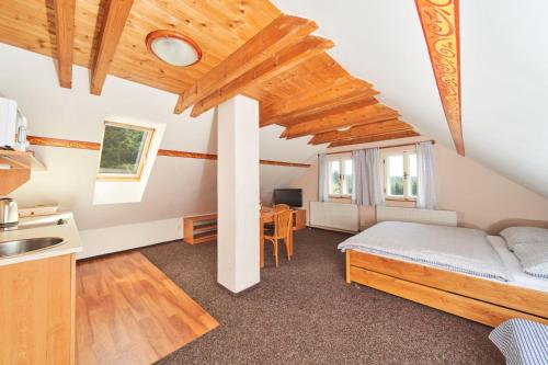 Postel nebo postele na pokoji v ubytování Ubytování u Chladů