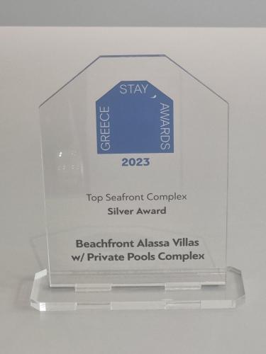 Certifikát, hodnocení, plakát nebo jiný dokument vystavený v ubytování Beachfront Alassa Villas with Private Pools