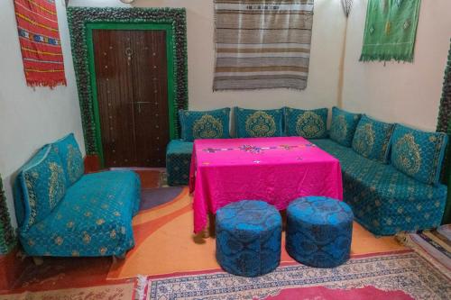Posezení v ubytování Kasbah La Datte D'or